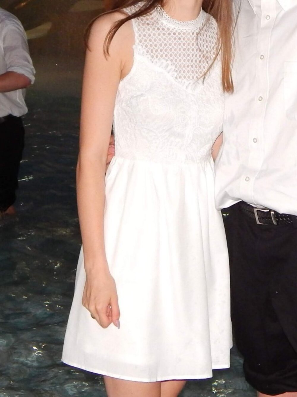 Francesca's Lace Top White Dress